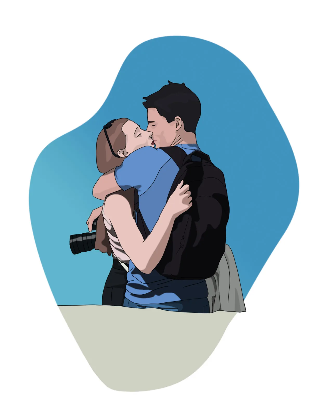 photo de couple converti en illustration digital